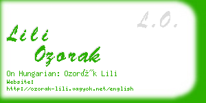 lili ozorak business card